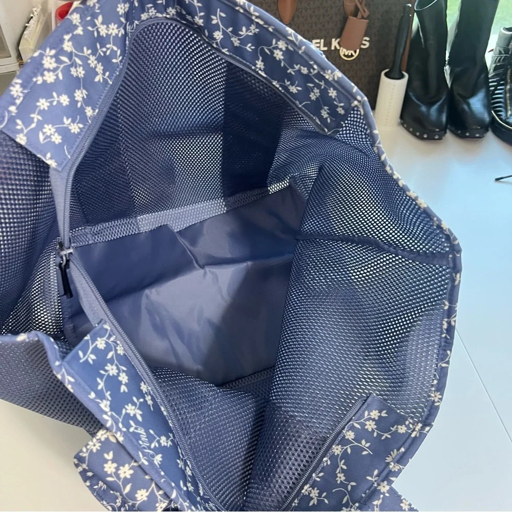 PINK Victoria's Secret Blue Floral Tote Bag NWT